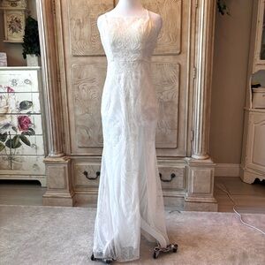 NEW White Sequins Dress Wedding Dress Prom NWOT Size S/2